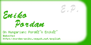 eniko pordan business card